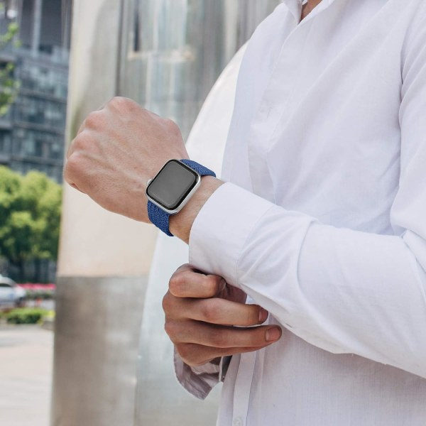 IC 2-pack flätade Solo Loop-sportband kompatibla med Apple Watch