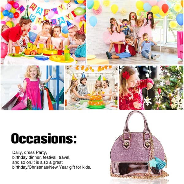 IC Paljetter Handväskor Mini Princess Handväska Skalformad Crossbody-väska