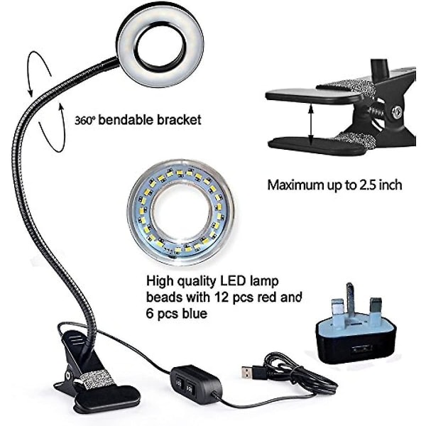 IC Led Grow 10w rød justerbar og 6 dæmpbar plantevækstlampe med svanehals