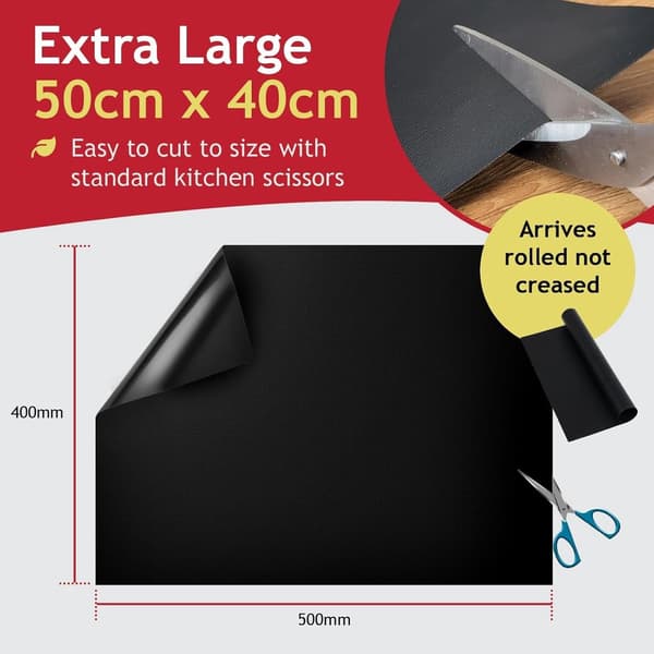 stick - ugnsfoder - 40 - 50 - cm - Grillmatta - Bakmatta - Ugn - Skyddsmatta - 2 - delar - Återanvändbar - Ugnsskydd
