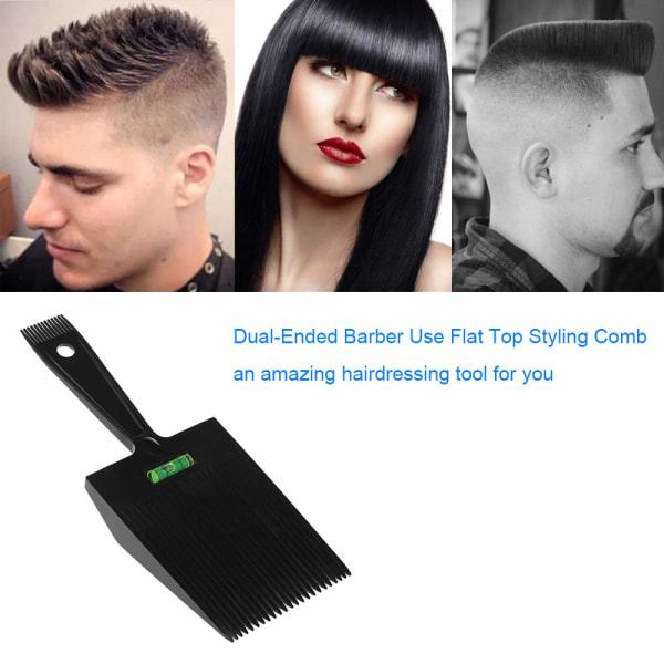 IC Dubbelkam Hårkam Barberklippare Flat Top Styling Kam med Svart