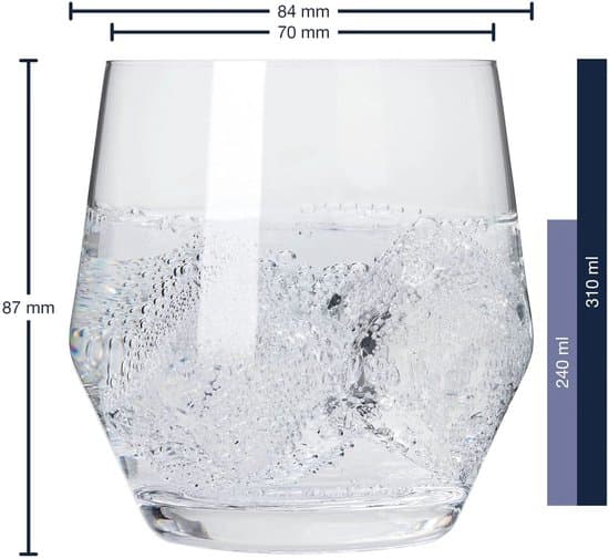 Leonardo Puccini Dricksglas 6-pack, 310 ml klara Teqton-glas, diskmaskinssäkra vattenglas för juice och läsk, för daglig användning