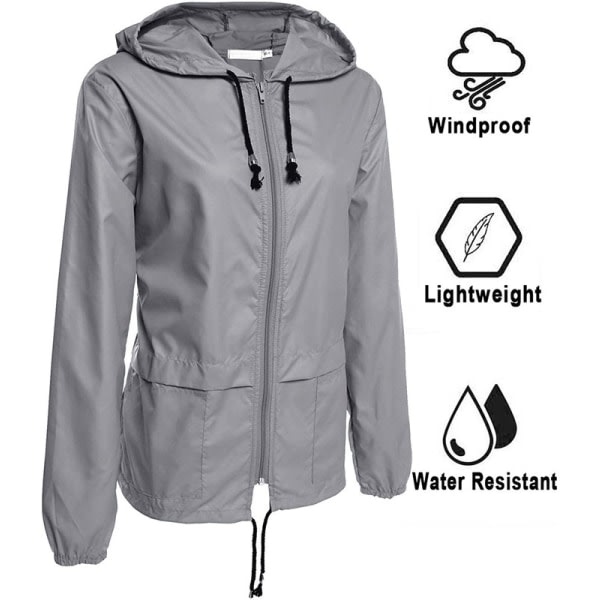 IC Lättvikts regnjacka dam vattentät andas vikbar vindjacka med huva XL