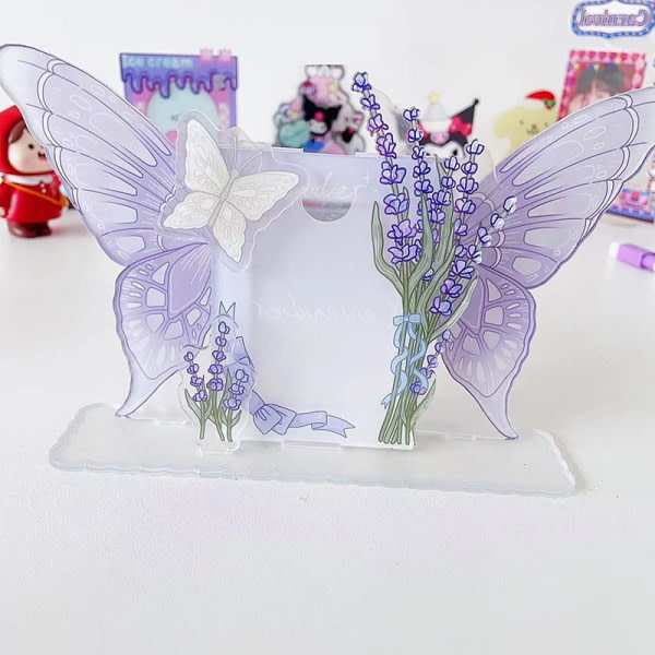 Butterfly Card Display Stand 3 tommer Kort Sleeve Photo Protection Pink Sæt