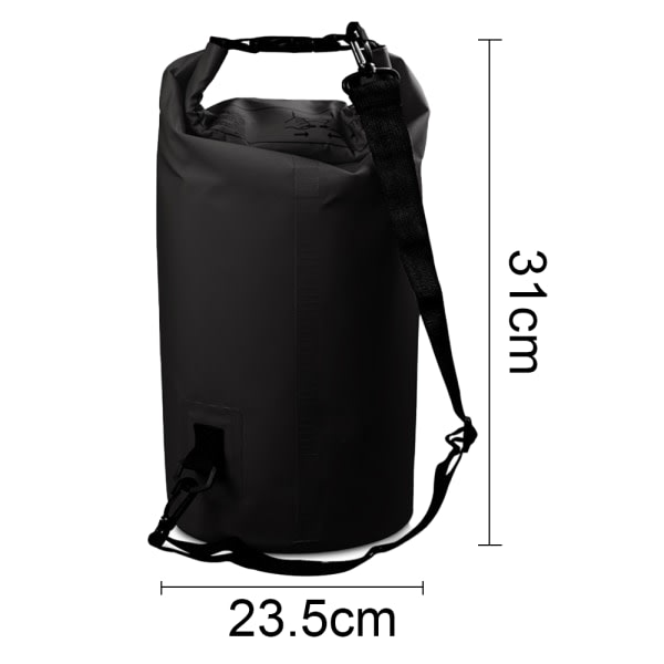 IC PVC-vandtät väska bucket bag vandtät väska strand forsränning simväska udendørs ryggsäck-for kajakpaddling, strand, forsränning, båtliv-Svart-3L