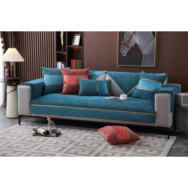IC Skridsikker Sofa Betræk i Farveblokke i Moderne Minimalistisk Stil Grøn 90*180cm