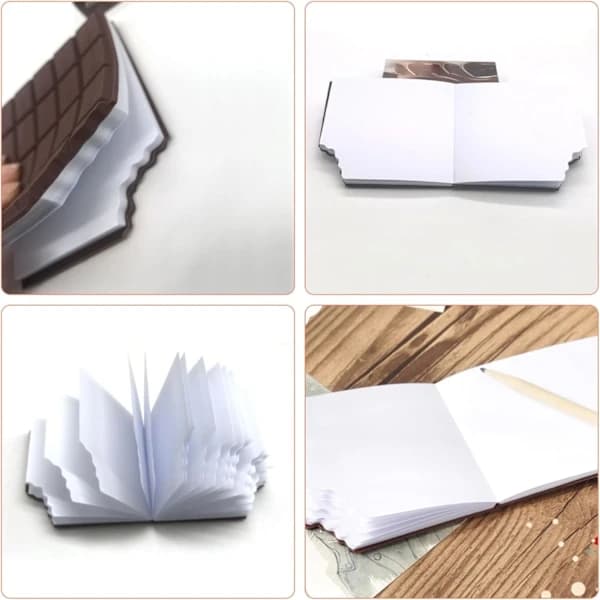 Chocolate Scented Memo Pad, 80 Sheets Self-Adhesive Reusable Small Notebook, Creative Mini Notebook for School Office...