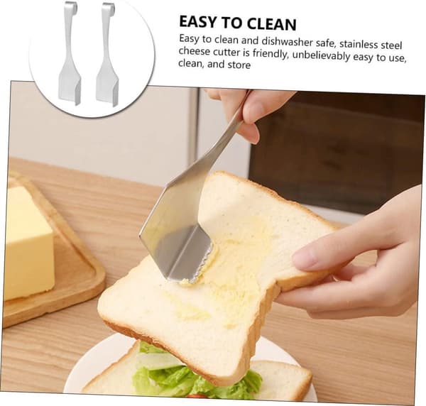 Osthyvelset i rostfritt stål, 2-pack, ergonomisk handhållen ostskärare för kök, hem, restaurang och bageri, diskmaskinssäker, silver