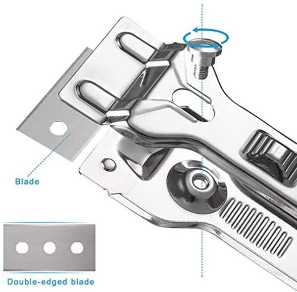Cleaning Scraper - 5 - Replacement Blades - Scraper - Stainless - Steel - Range Hoods - Ceramic Hob - Suitable - Glass Ceramic - Induction Hobs