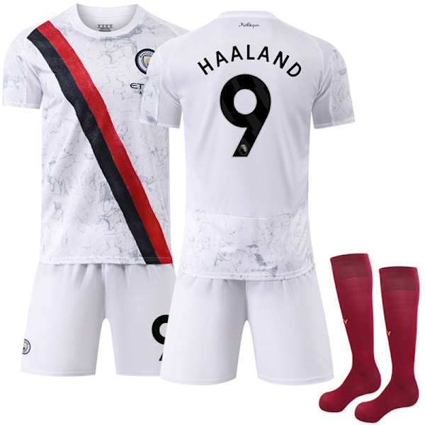 -26 ny sportdräkt 17 De Bruyne klubbfotbollströja nr 9 Haaland Manchester City bortatröja No. 11 with socks #M