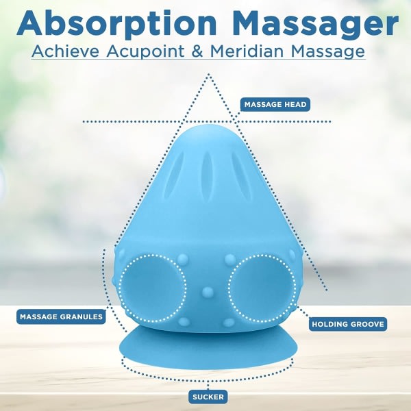 Monterbar massageboll Myofascial frigöring verktyg, rygg nacke plantar fasciit ömma muskler triggerpunkt och djup vävnadsmassage (blå)