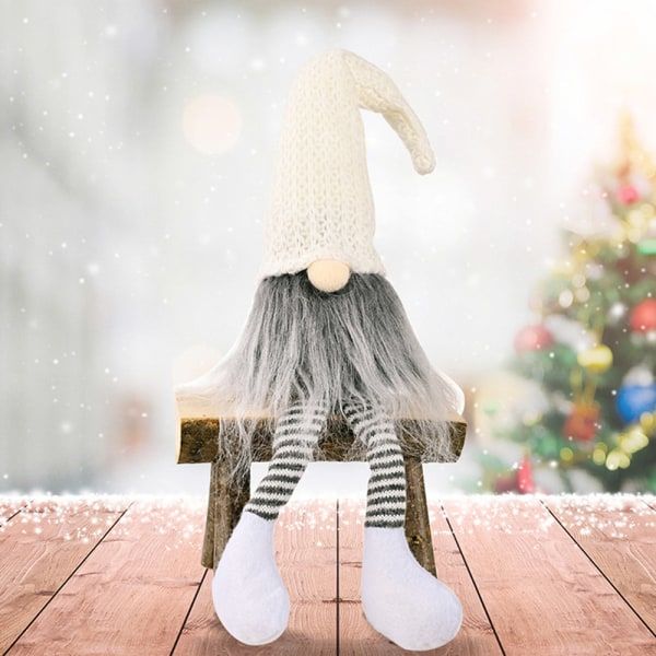 IC Julepynt, Plys Tomte, Julegave Fyldt Dukke til Hvid