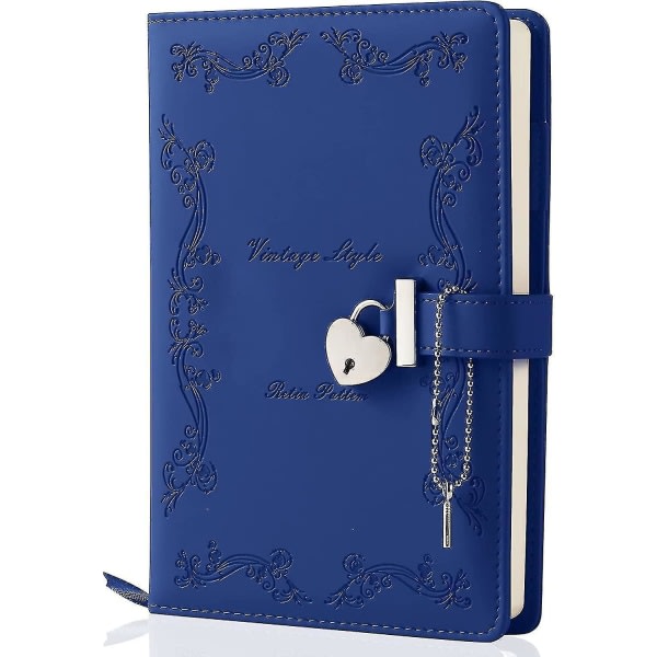 IC Dagbok med lås och nyckel för tjejer Tjocka 360 sidor läder hjärtformad låstidning Söt låst hemlig dagbok Anteckningsbok för kvinnor Vuxna A5 (rosa)
