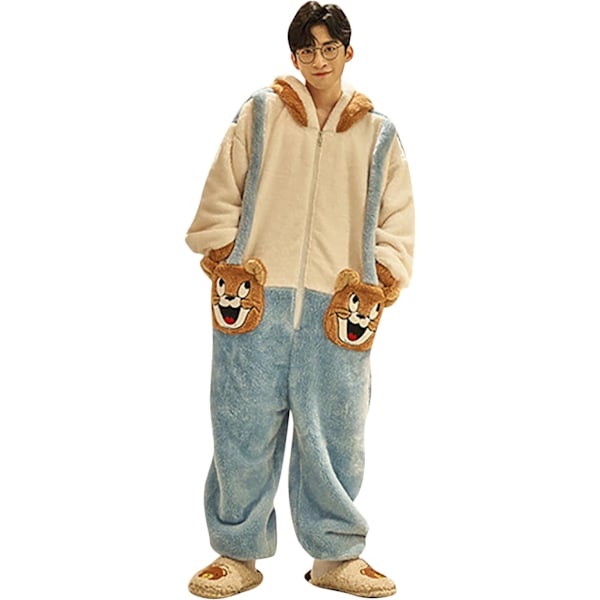 Onesies for kvinner og menn, pyjamas, cardigans, dyr, jumpsuits, hettegensere, 3D hettegensere, Halloween-kostymer, jul, cosplay og fest Men - Jerry2 XL