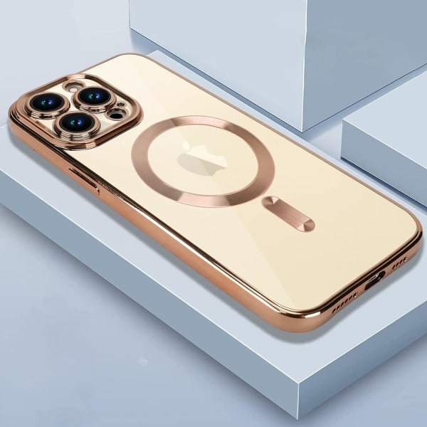 IC-fodral för iPhone 17 Pro Max [kompatibelt med MagSafe] Kameraskyddsplätering Lyxigt fodral för kvinnor och män Transparent Mjukt - Lila