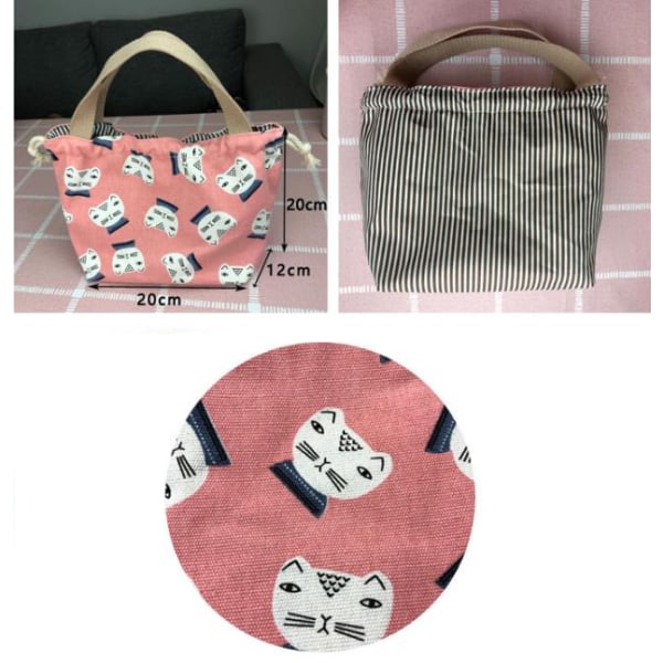 IC Canvas Rispose Bag Student Rispose Bag Lunsjboks Bag Blå