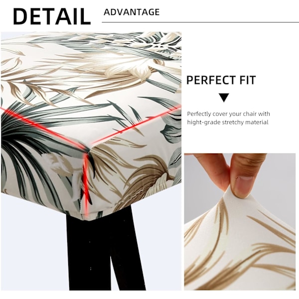 4-pack julstolsöverdrag, stretch, avtagbar och tvättbar, blommönster Flower Pattern 6