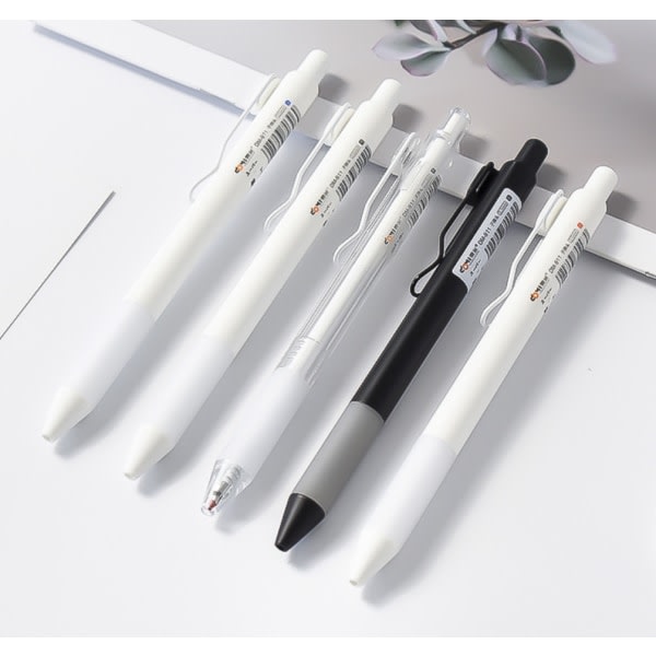 IC 12 st Seiko press gelpenna studenttest brevpapper signaturpenna 0,5 mm kulpenna svart (DM911-svart (vit stav) (0,5 mm)),