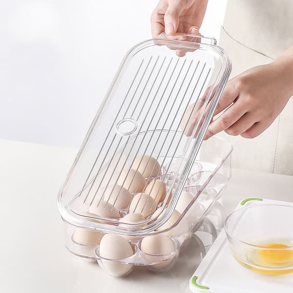 Egg Storage Box - Refrigerator Organizer - Egg Holder - Refrigerator - Egg Rack - Storage Box - Transparent