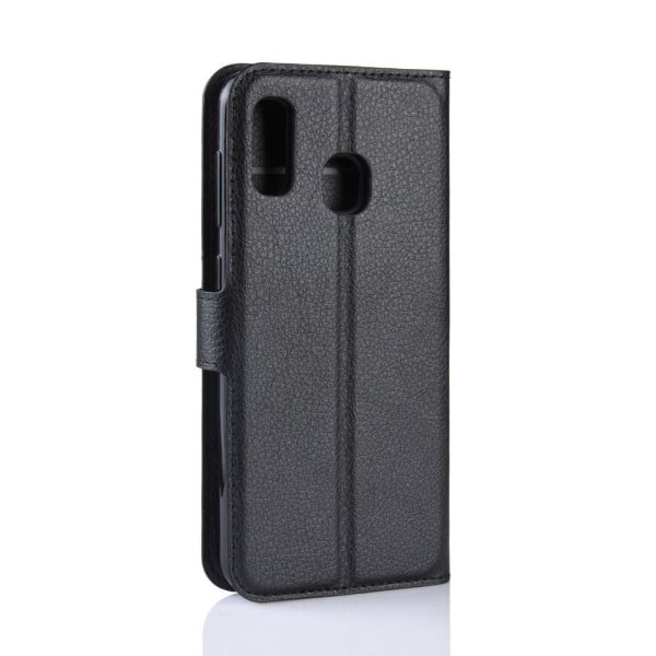 IC Samsung Galaxy A20e - Litchi Plånboksfodral - Sort Sort Sort