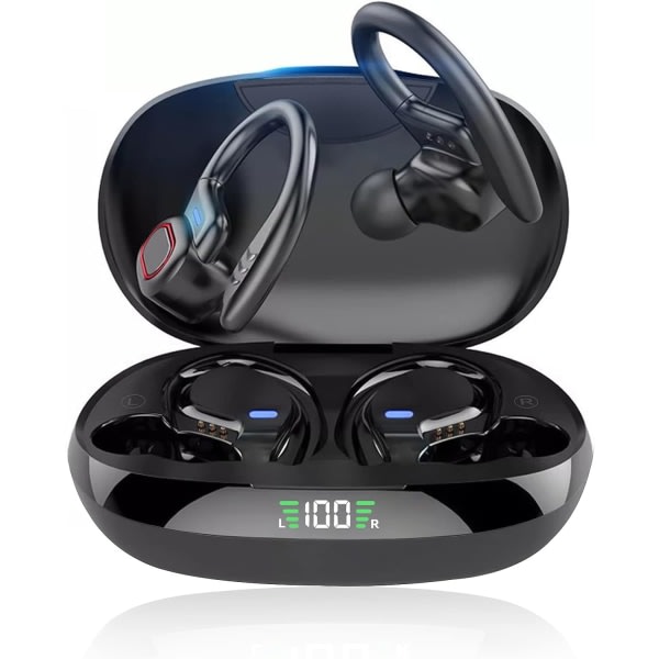 Sport Trådlösa Bluetooth-hørlurar, Trådløse Hörlurar med Mic Bluetooth, Hi-Fi Stereo Bluetooth-headset Bluetooth-headset til sport, arbejde