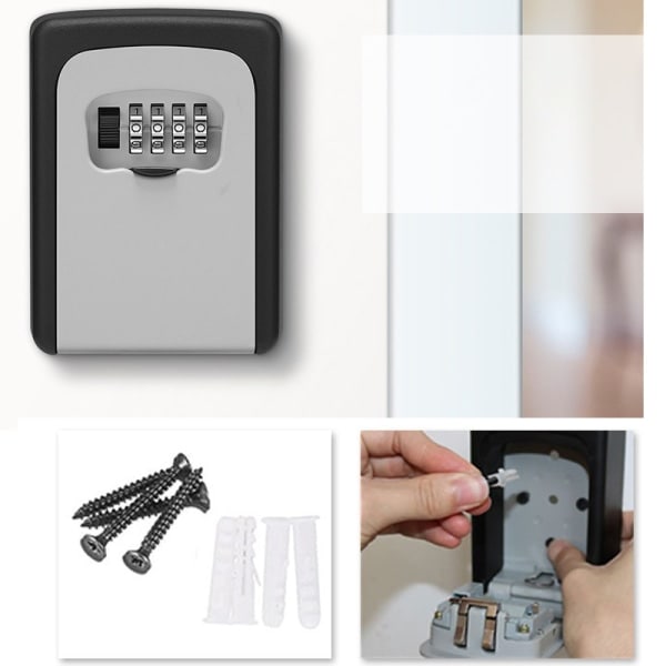 IC Reservnyckel Safe Lock Box Väggmonterad Lösenord Nyckelbox Dekoration färg B