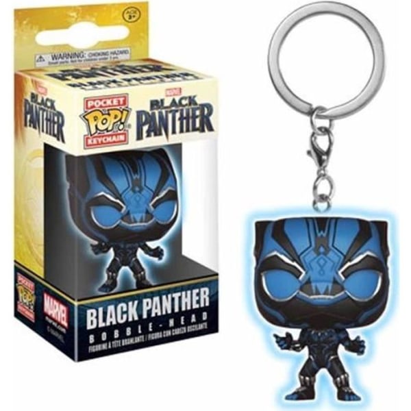 Funko - Marvel Black Panther Nyckelring - Black Panther Glow In The Dark Pocket Pop 4c IC
