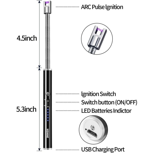 IC Lighter Sort & Blå