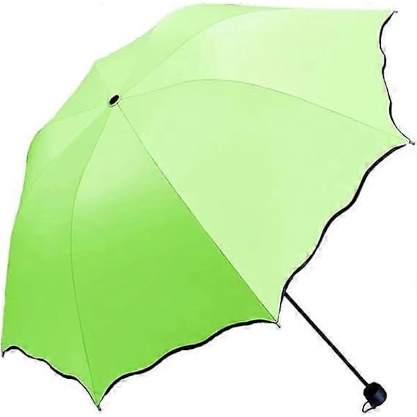 UV-solparaply til kvinder, foldbar UPF 50+, vandafvisende blomsterdesign til strandrejser, grøn Green