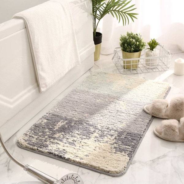 IC Värikkäät raidalliset kylpyhuoneen matot Kylpymatto Liukumaton Shaggy Pehmeä suihkumatto Imeytyvä Nopeakuivuva Kylpyammematot kylpyammeelle (Colorful C, 20\"x31\")