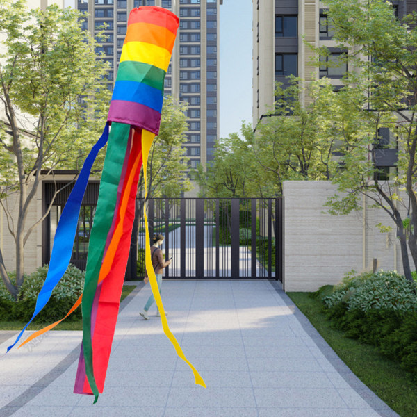 IG 2-pack färgglada regnbågshängande dekorativa patriotiska strumpor rainbow