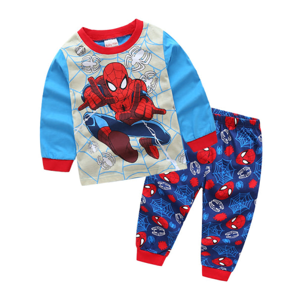 IC 2 st set Spider-Man Pyjamas Barn Super Soft T-Shirt Byxor B 120CM