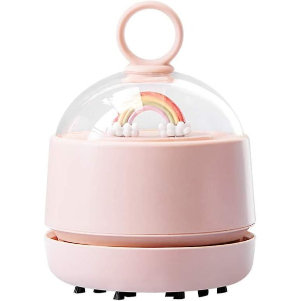 Mini Bordstøvsuger, Bærbar Bil USB Opladbar Stationær Støvsuger 71x71x97mm (Rosa)