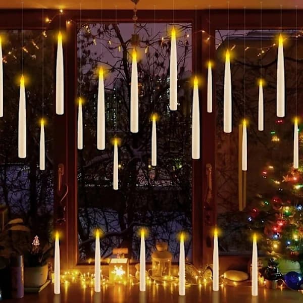 12-pak flydende stearinlys – LED-stearinlys med tryllestav