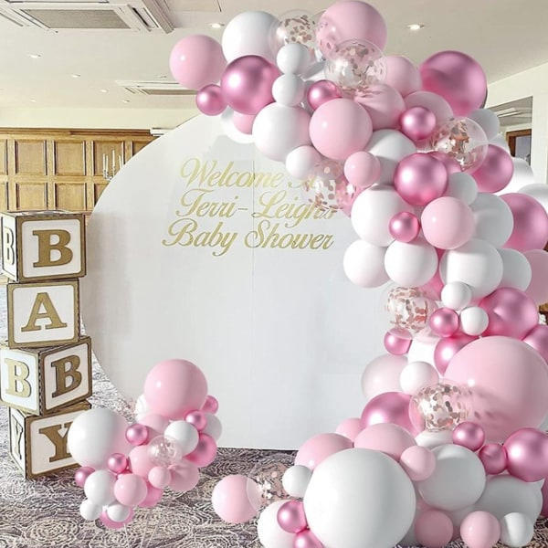 IC Rosa set Fylld rosa ballongbåge olika