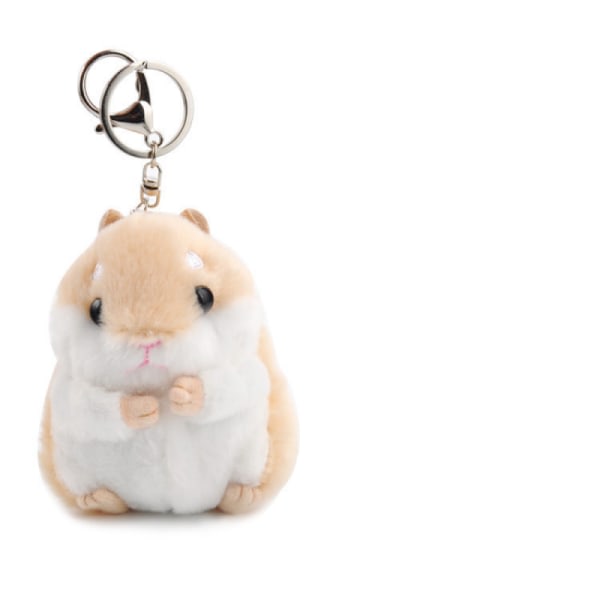 1 st Söt hamster plysch nyckelring Charm håndväska hænge, ​​brun - lager IC