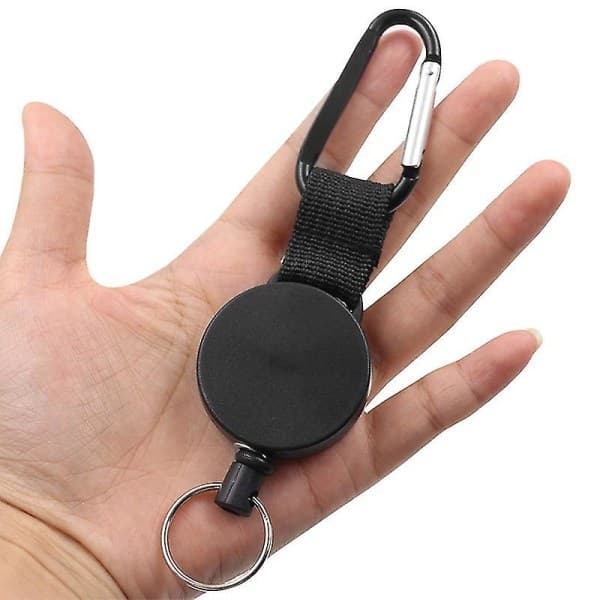 Jinyi Heavy Duty Teleskopisk nøglering, 60 cm trådspol, sort, 1 stk IC