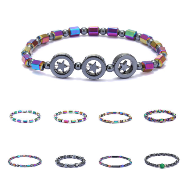 IC 2-pack anti-ahdistus magneettinen nilkkakoru obsidiaani chakra nilkkakoru