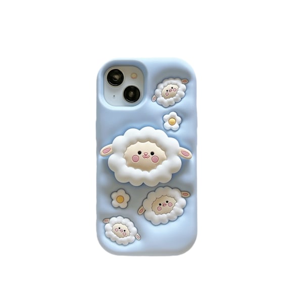 Passer til iPhone16Promax mobiltelefon etui Apple 13/14 beslag lam iPhone15 silikone anti-fald etui Sheep bracket iP16Pro