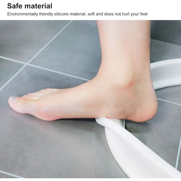 Sammenleggbar dusjbarriere og vannstoppsystem holder vannet innenfor terskelen (1M, Hvit)