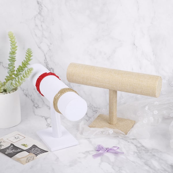 IC T-bar fløjls hårbånd pandebåndsholder detailhandel butik display stativ mørk sort