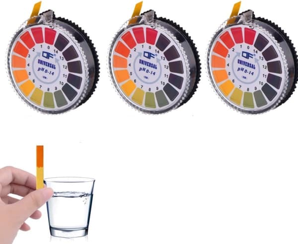 pH-teststrimler, universel lakmuspapirrulle, 0-14 rækkevidde, til akvarier, drikkevand, skoler og laboratorier, 3 ruller, 5M