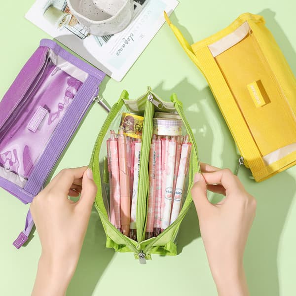 Pennfodral med stor kapacitet Brevpapper Estetiskt Transparent A4