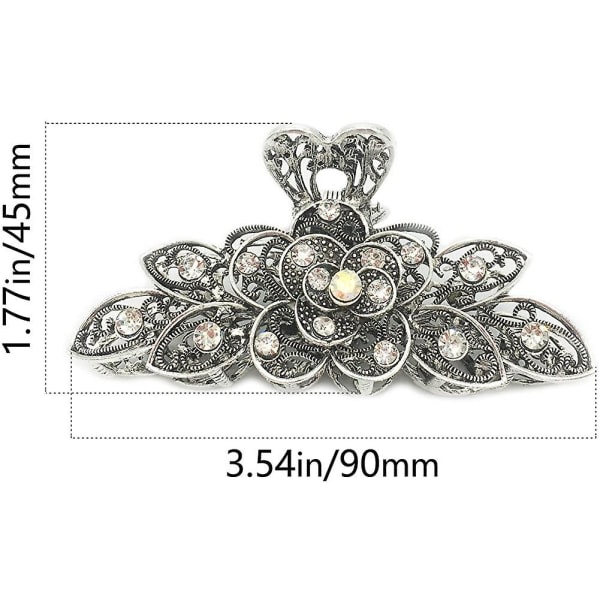 IC 2 stk - vintage Kvinner Retro Chic Rhinestone Alloy Fancy Hårklype Kjeve Klipp Nål