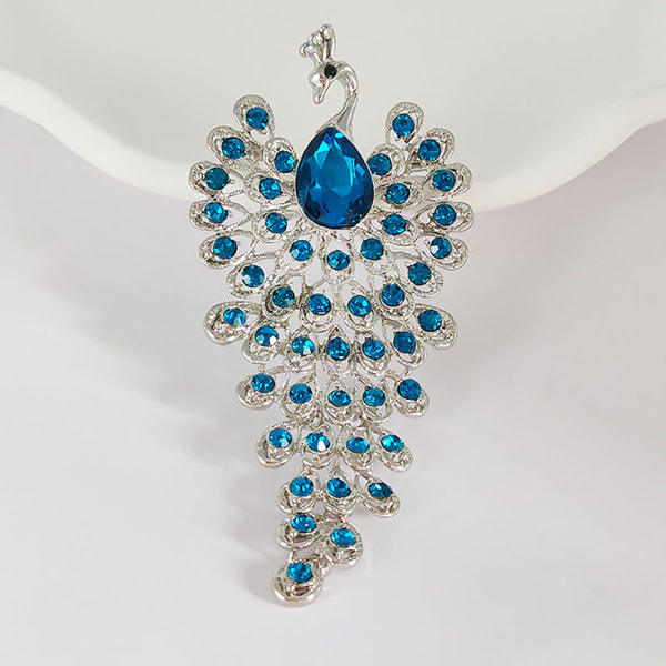 IC Mode Rhinestone Peacock Brosch Kvinnor Kläder Smycken Party