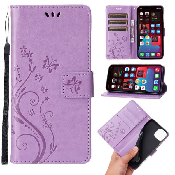 Butterfly etui til iPhone med tre kortpladser