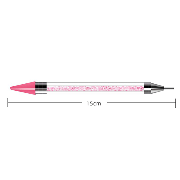 IC 2 stk Rhinestone Picker, Diamantmaling, Dotting Pen, Dobbel Rosa
