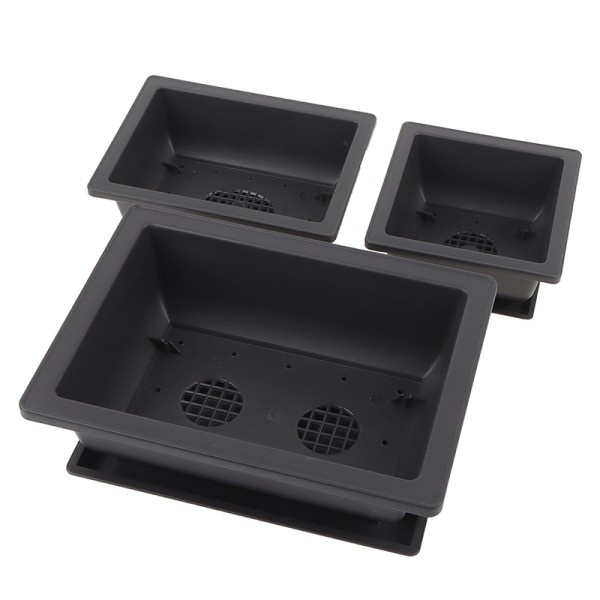 IC Imiterad lila sandplast blomkrukor med bottenbricka B