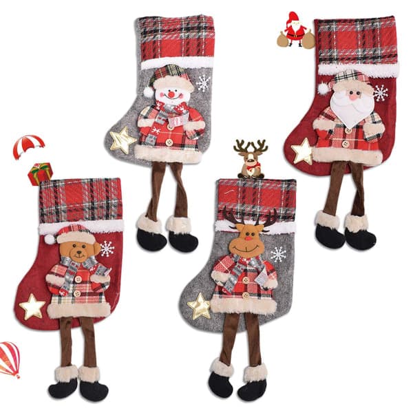 IC Julstrumpor 4-pack Julstrumpor Julstövel Hängstrumpor jul
