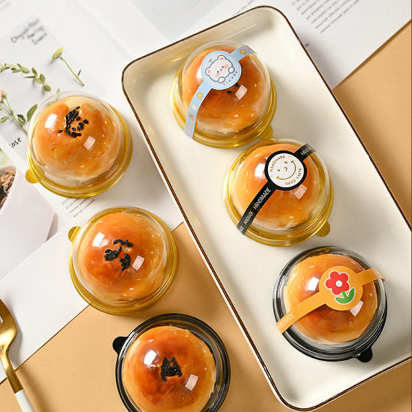IC 50 stk. Mini Dessert Tårtæske Beholder Transparent Cupcake Kage Sort 2